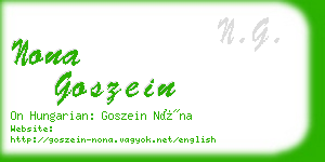 nona goszein business card